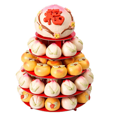 寿桃馒头生日老人山东蛋糕