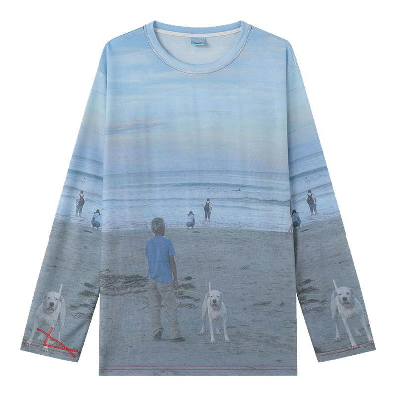 CryingCenter 海平线印花半透长袖罩衫 哭喊中心