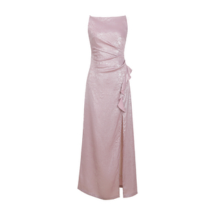 TANSSHOP亮银粉色伴娘裙姐妹裙主持合唱活动表演礼服多款式长裙女