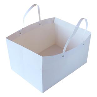 6寸8寸白卡纸手提袋蛋糕盒纸袋包装打包纸袋面包袋10个装可定制