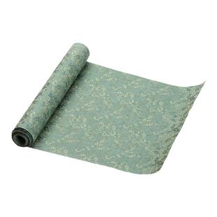 茶席桌布宋锦卷草纹布艺茶旗复古茶垫新中式禅意布垫宋式书香桌旗