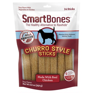【尝鲜】SmartBones狗狗零食磨牙棒鸡肉味发泡软磨棒14支