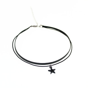 ins甜酷风星星双层choker短款颈带辣妹项圈女原宿暗黑系锁骨颈链