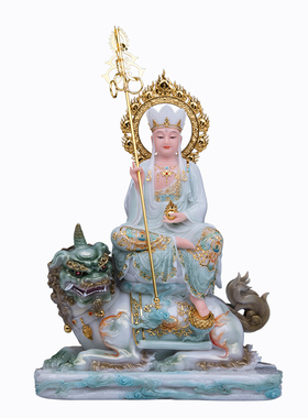 汉白玉地藏王菩萨供奉摆件中式