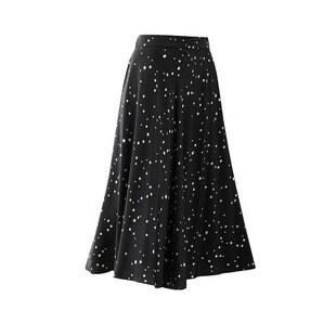 真丝双绉半身裙2026新款松紧腰宽松桑蚕丝中长款百褶大摆裙A字裙