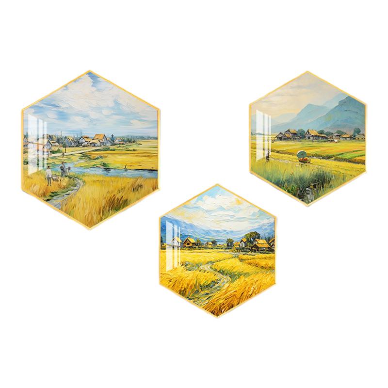 餐厅背景墙梵高手绘风格装饰壁画