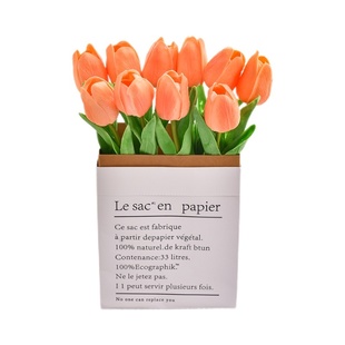 仿真花束郁金香假花装饰室内客厅塑料花插花瓶单枝干花枝摆放花艺