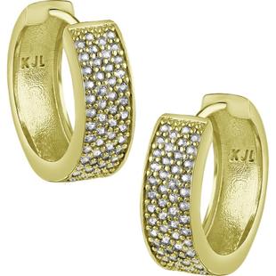 【新年礼物】CZ by Kenneth Jay Lane 女士锆石缀饰镀金耳环