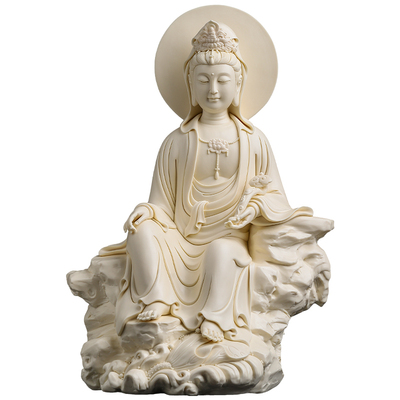 陶瓷佛光坐岩如意观音大师林建平