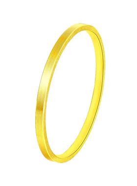 金包银999足金手镯女古法黄金方形小方镯实心素圈送妈妈