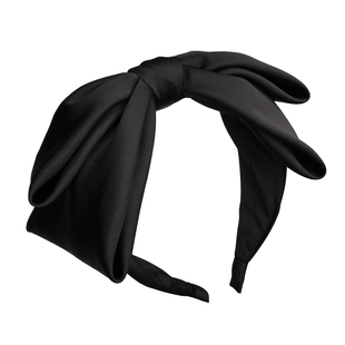 大蝴蝶结发箍宽边缎面布艺头箍简约纯色发卡减龄百搭洋气发窟发饰