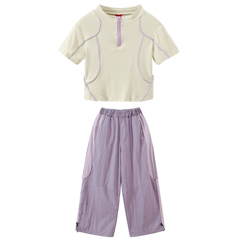 少儿爵士舞服装夏天女童露脐