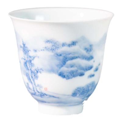 怀玉山房宫廷风釉下彩山水主人杯