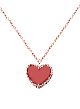 红色爱心项链衬肤白女网红同款