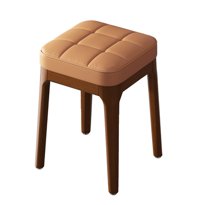 现代简约可摞叠实木软包餐桌凳