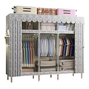 简易衣柜全钢架钢管加粗加厚结实耐用组装加固家用卧室收纳布衣柜