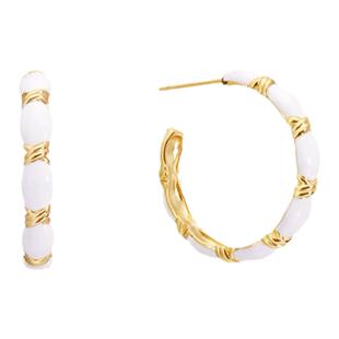 李冰冰同款南法假日白珐琅耳钉高级感轻奢气质S925银针耳环耳饰品