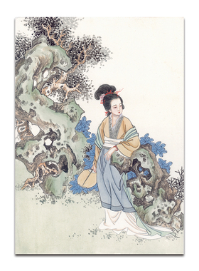 闺房春色画宋式美学仕女图装饰画客厅茶室茶馆氛围感画芯中式壁画