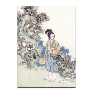 闺房春色画宋式美学仕女图装饰画客厅茶室茶馆氛围感画芯中式壁画
