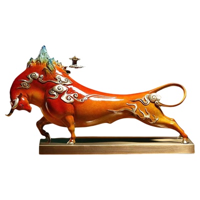 威弗列德全铜牛摆件乔迁开业礼