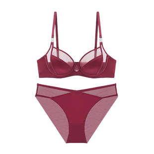 DPLAYSWEET法式本命年红色缎面文胸内衣套装结婚新娘2026年春新品