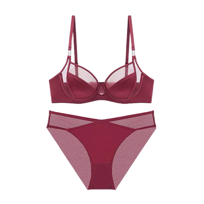 DPLAYSWEET法式本命年红色缎面文胸内衣套装结婚新娘2026年春新品