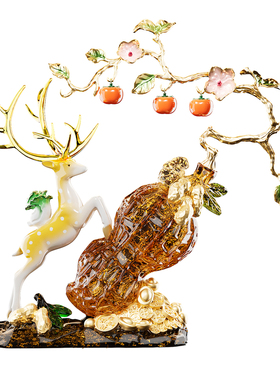 好柿发生招财鹿酒柜装饰摆件轻奢高档客厅电视柜暖房乔迁新居礼物