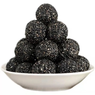 新疆西北客黑芝麻丸球500g无蔗糖手工独立包装蜂蜜桑葚休闲零食