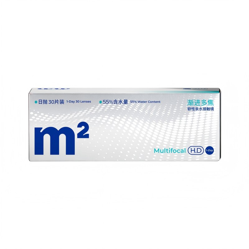 mm隐形眼镜30片渐进多焦点日抛透明片远近两用青年变焦近视眼镜