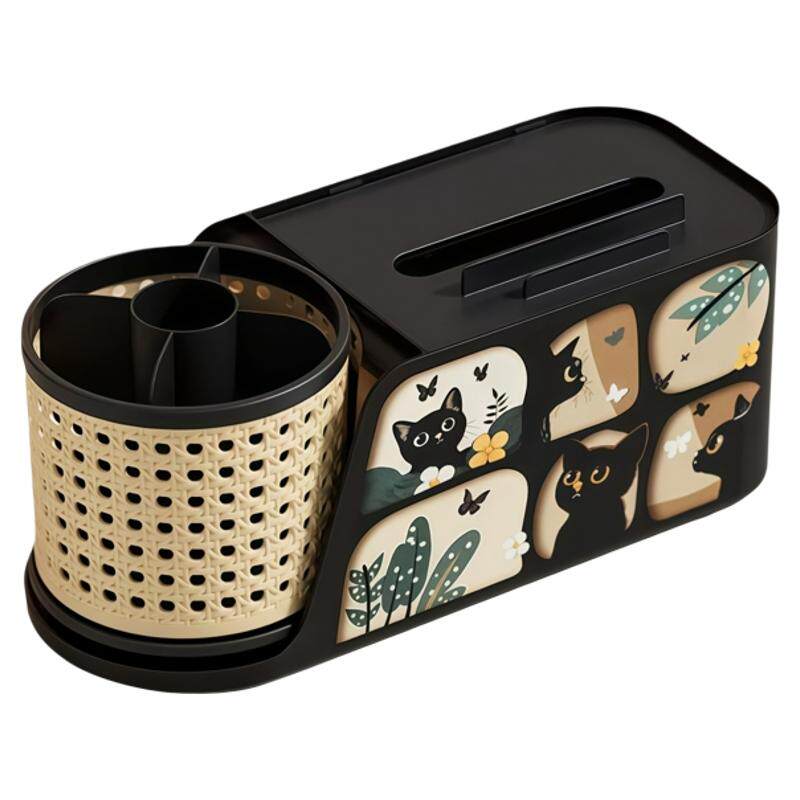 中古风轻奢旋转收纳纸巾盒