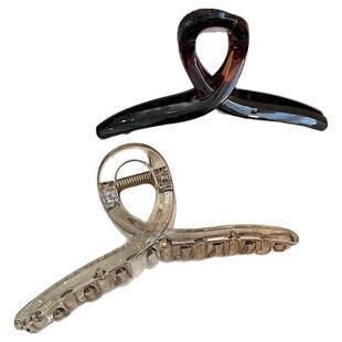 高颜值抓夹小清新滴油抓夹大号鲨鱼夹小香风发夹优雅抓夹家夹ins