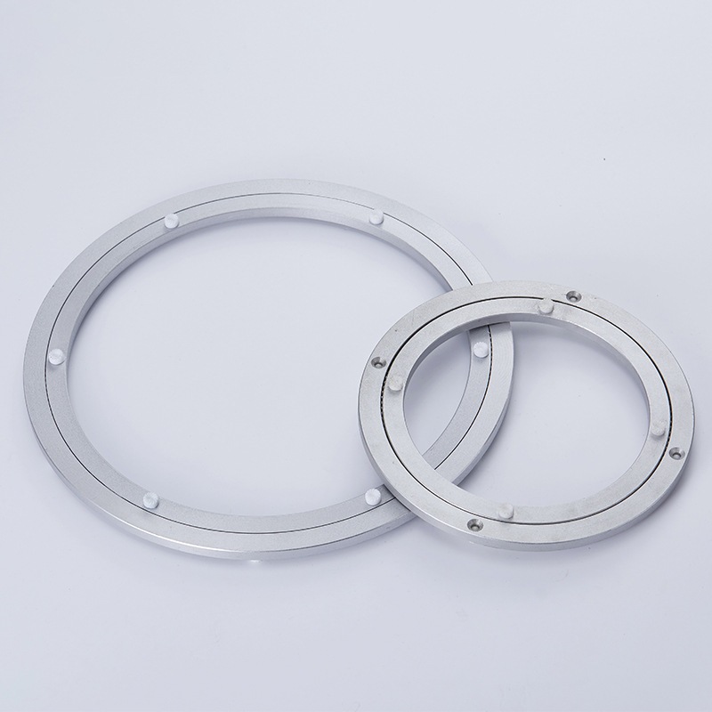 新款直销餐桌铝转盘家具万向轴承加厚酒店玻璃餐台实心滚珠铝合金