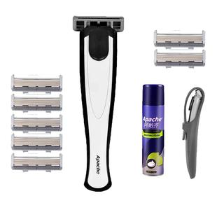 Apache/阿帕齐美国进口天工5层手动刮胡刀剃须刀架金属手柄阿帕奇