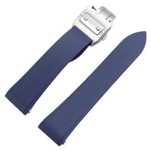 氟橡胶手表带适配卡地亚新款山度士中号桑托斯快拆橡胶表带男21mm