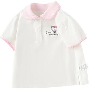 【Hellokitty IP商场同款】巴拉巴拉女童短袖t恤夏季宝宝polo衫大