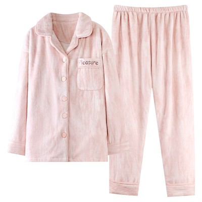 【芬腾】加绒加厚珊瑚绒睡衣套装