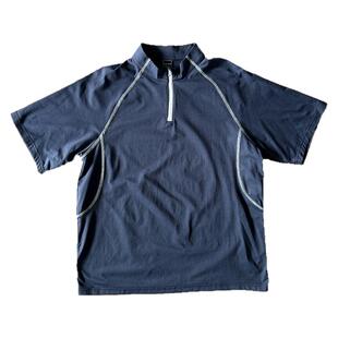 日系机能风半拉链立领短袖夏季薄款轻量透气男户外运动短袖t恤潮
