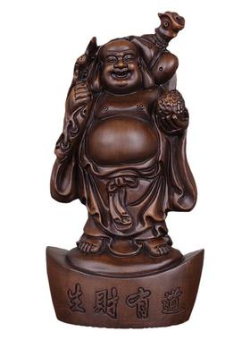 弥勒佛摆件实木客厅招财中式