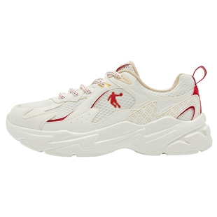 乔丹休闲鞋男新年款红色运动鞋2026春季新款网面透气老爹鞋男鞋子