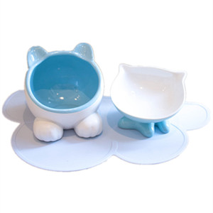 微微瑕 Vivi陶瓷斜面小Q碗 宠物碗猫碗陶瓷猫盆猫碗架扁脸猫包邮