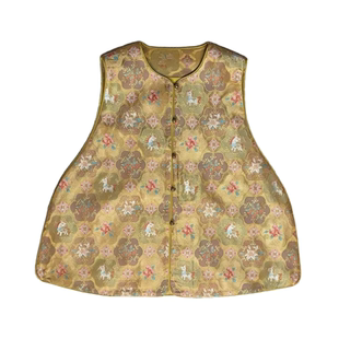 沁月新中式国风100%桑蚕丝宋锦小马宝莉A字版马年新款高级感马甲