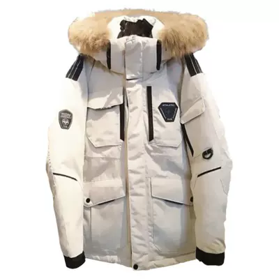 羽小白户外工装情侣羽绒服女派克服男中长款加厚外套冬休闲大毛领