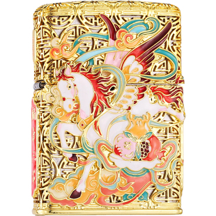 zippo正品打火机 马驮福至夜光官方旗舰煤油新年送男友情人节礼物