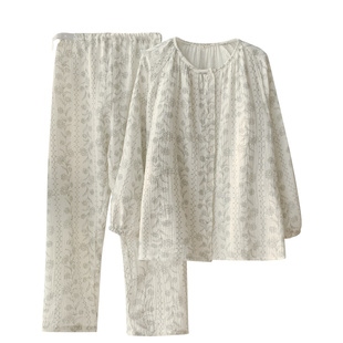 月子服纯棉纱布夏季薄款3月份4产后孕妇哺乳睡衣春秋产妇家居服女