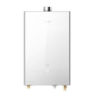 美的燃气热水器16升家用天然气恒温零冷水增压水伺服MK6A白色玻璃