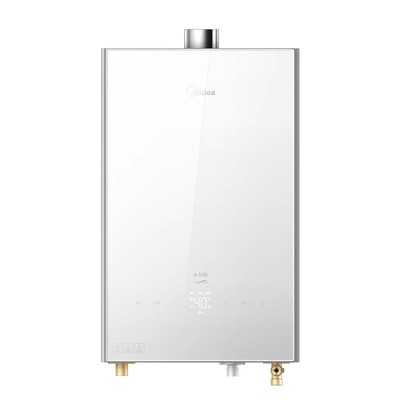 美的白色玻璃面板恒温燃气热水器