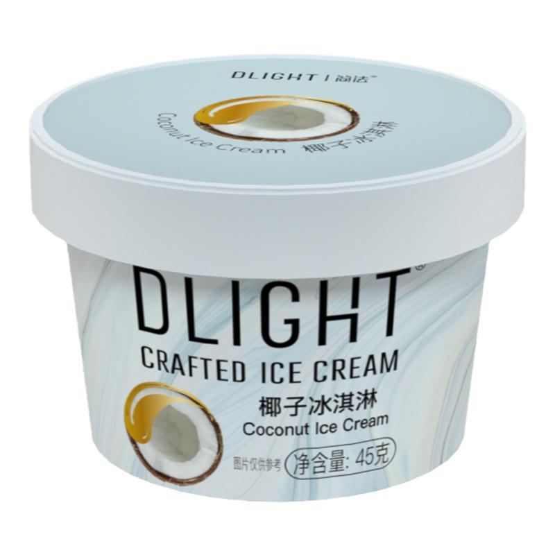 简法6杯装椰子冰淇淋椰奶雪糕冷饮椰蓉冰淇凌 低卡椰丝冰激凌冰糕