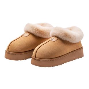 厚底加绒包跟棉鞋女冬季2025新款保暖防寒柔软防滑加厚棉拖鞋外穿