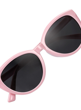 粉色儿童猫眼墨镜偏光防紫外线