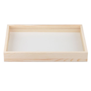 松木29*21*5.5cm实木昆虫标本盒 蝴蝶透明植物矿石展示盒病虫普查